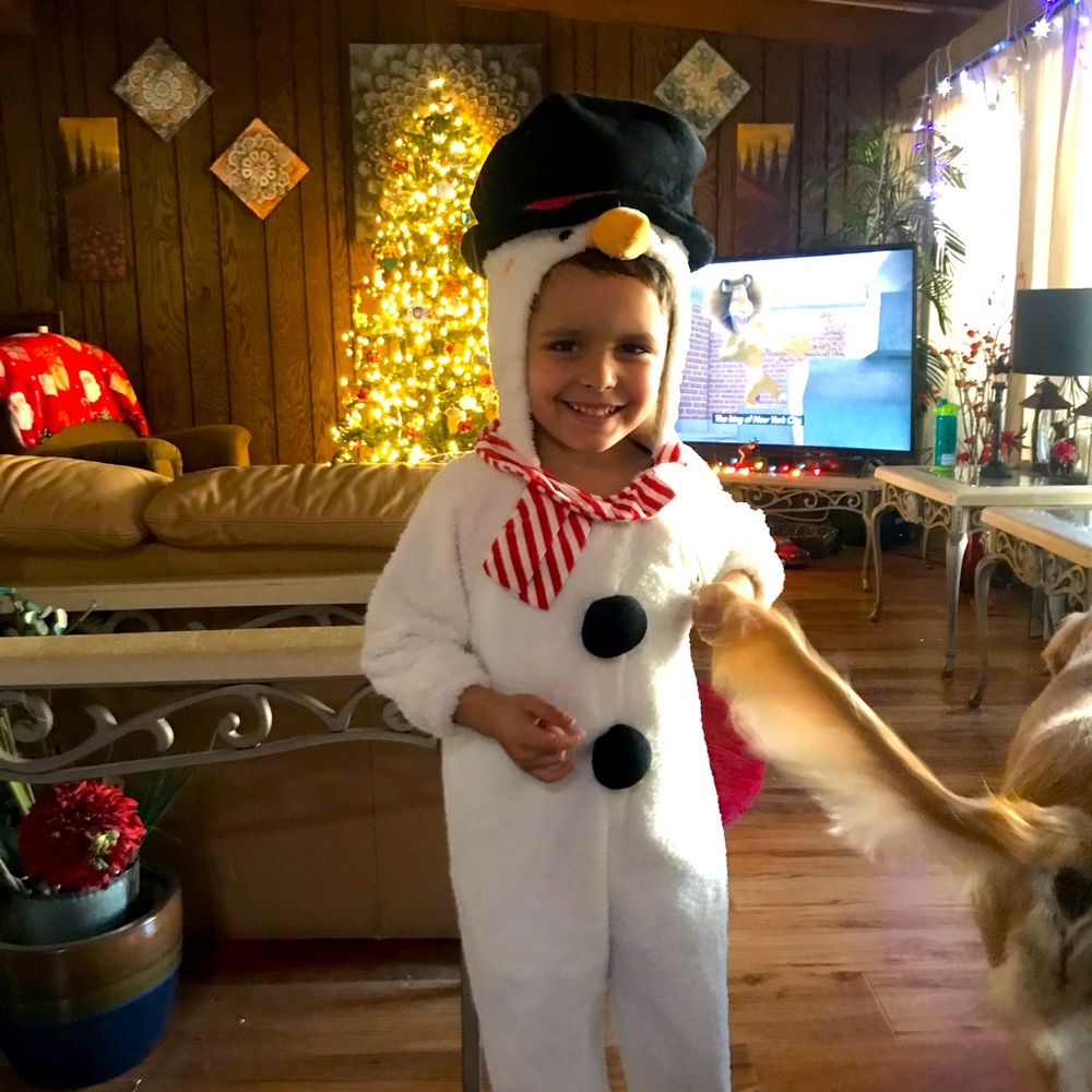Christmas snowman costume, size 6-7 t